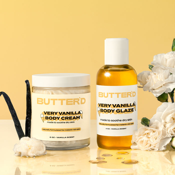 VERY VANILLA BUNDLE: 1 Very Vanilla Body Cream (4 oz), 1 Very Vanilla Body Glaze